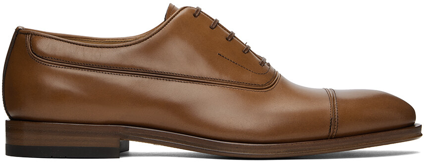 

Коричневые оксфорды с носком Ferragamo