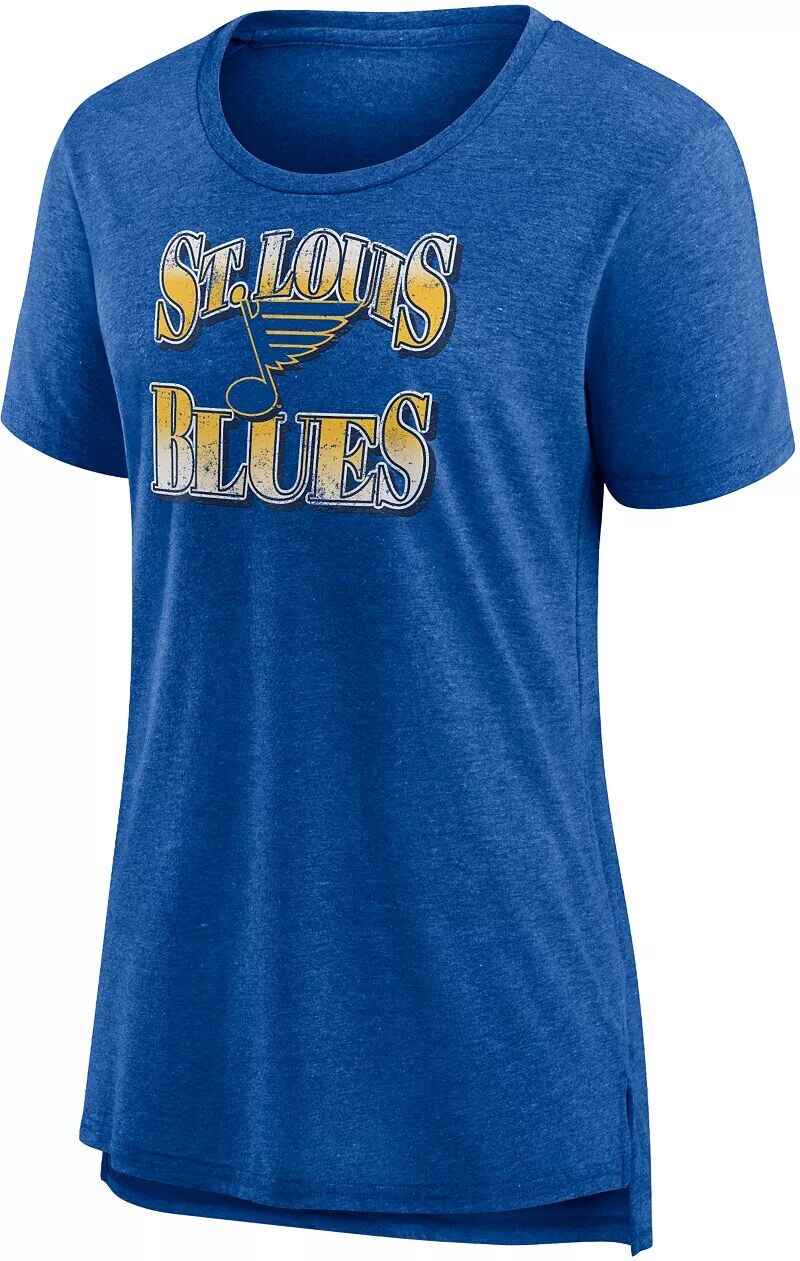 

Женская синяя футболка трехцветного цвета НХЛ St. Louis Blues Vintage Tri-Blend