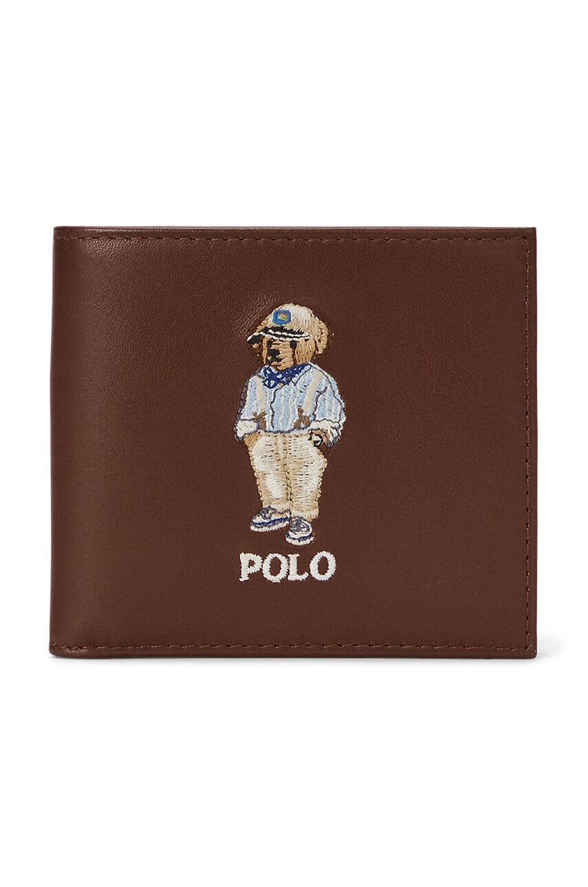 

Кожаный кошелек Polo Ralph Lauren, коричневый