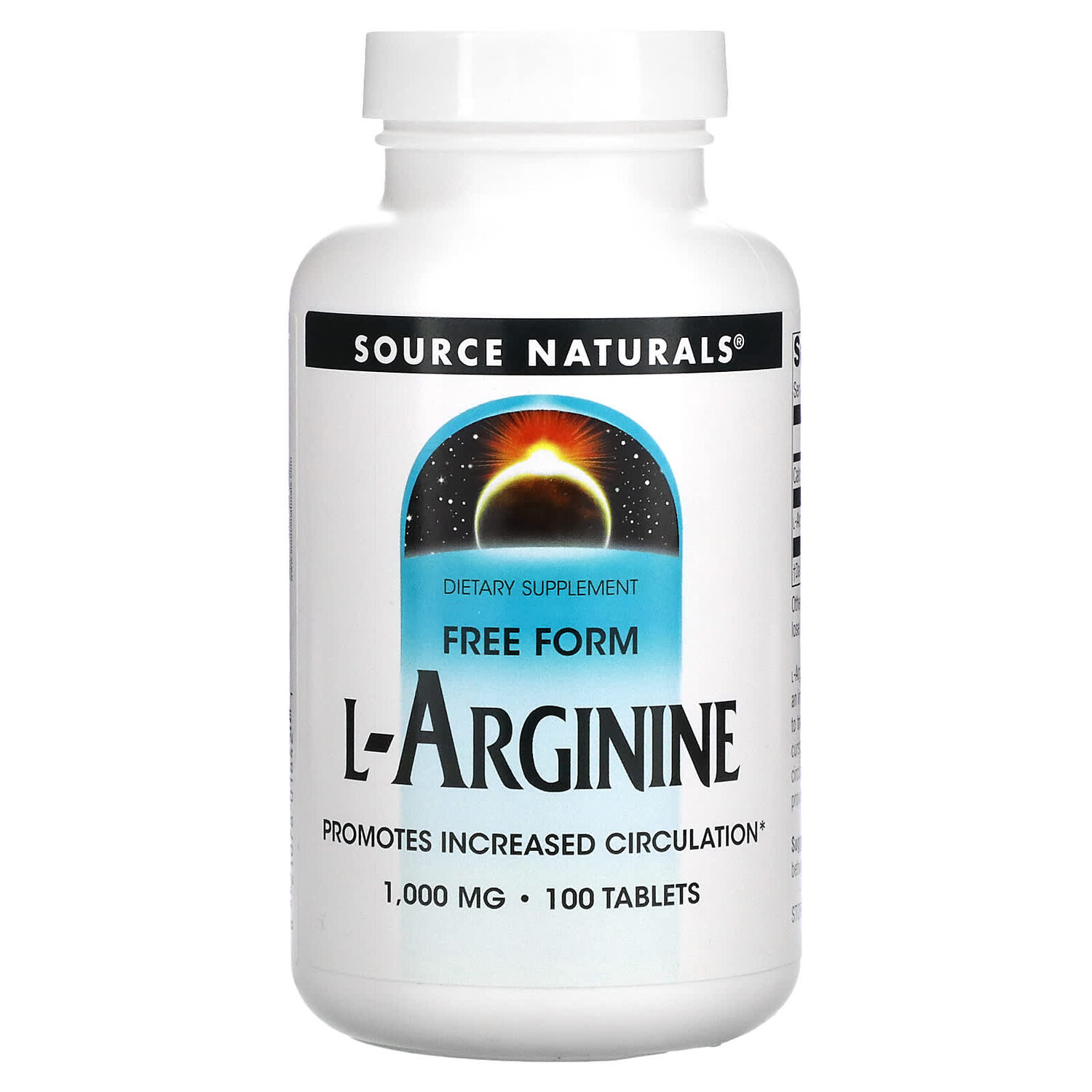 

L-аргинин, Свободная форма, 1000 мг, 100 таблеток, Source Naturals