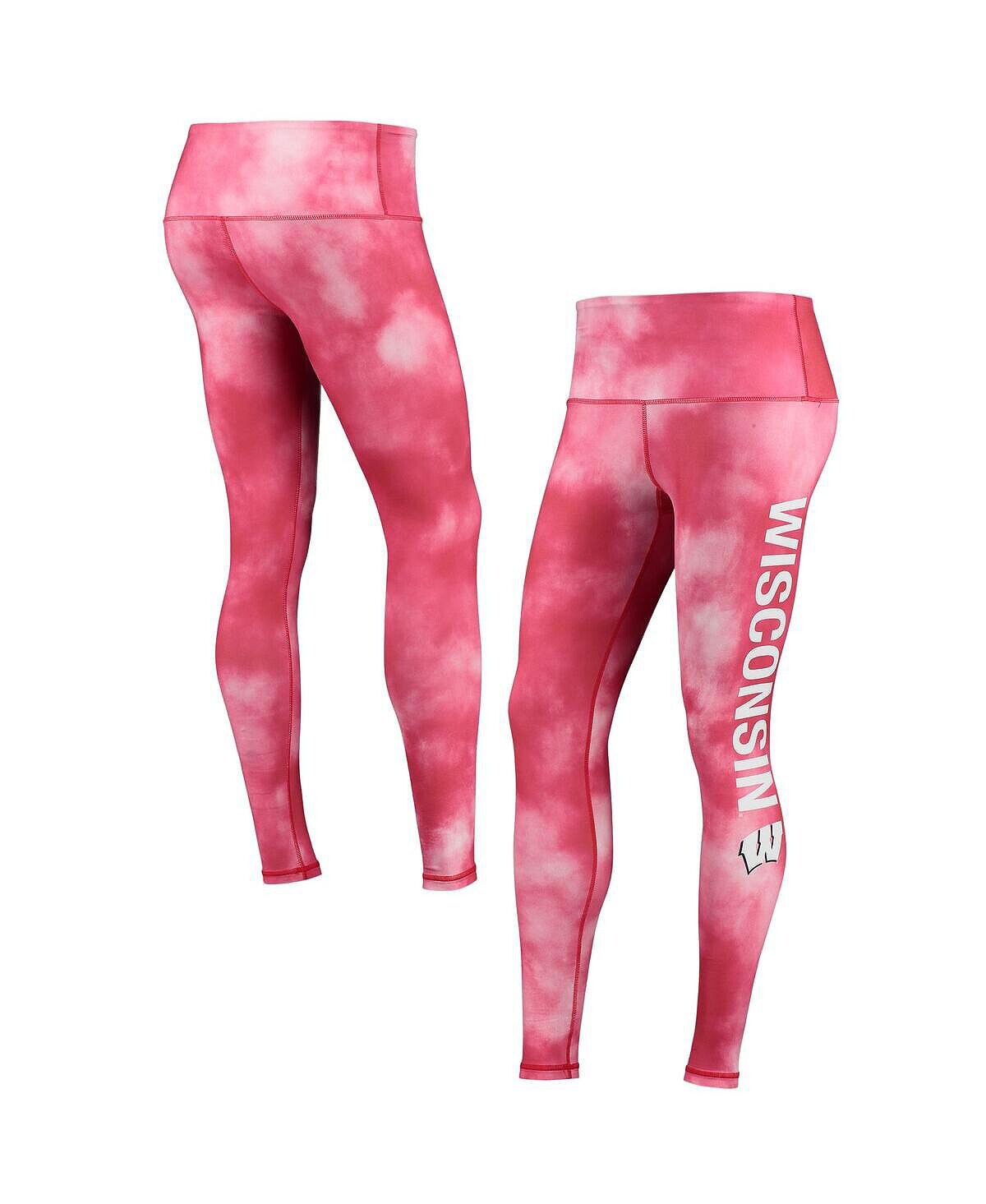 

Женские леггинсы Red Wisconsin Badgers Cloud Dye Mist ZooZatz, красный