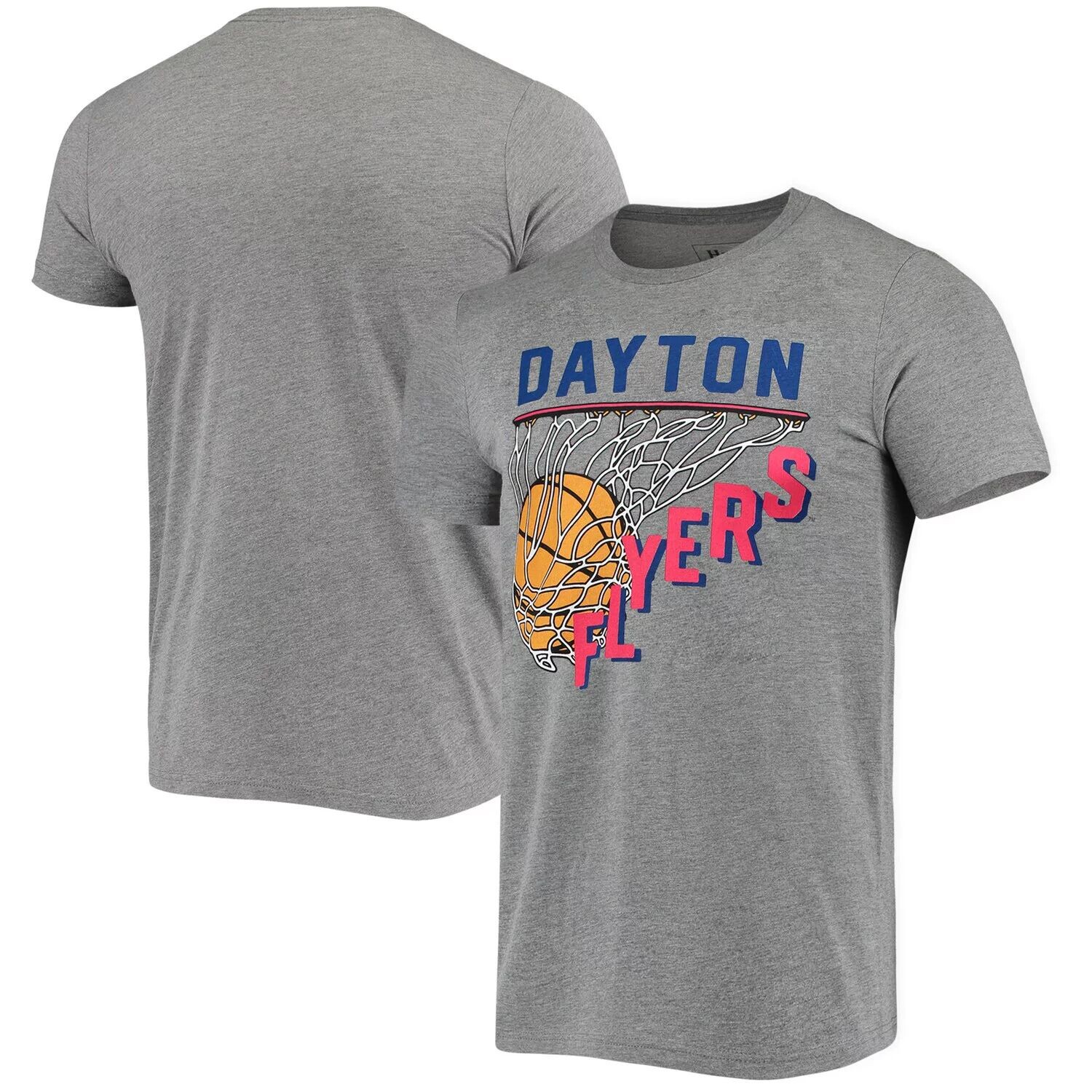 

Мужская футболка Homefield Heathered Grey Dayton Flyers Vintage Basketball Tri-Blend Футболка