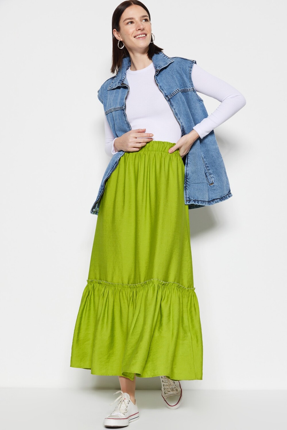 

Юбка - Зеленый - Макси Trendyol Modest, зеленый