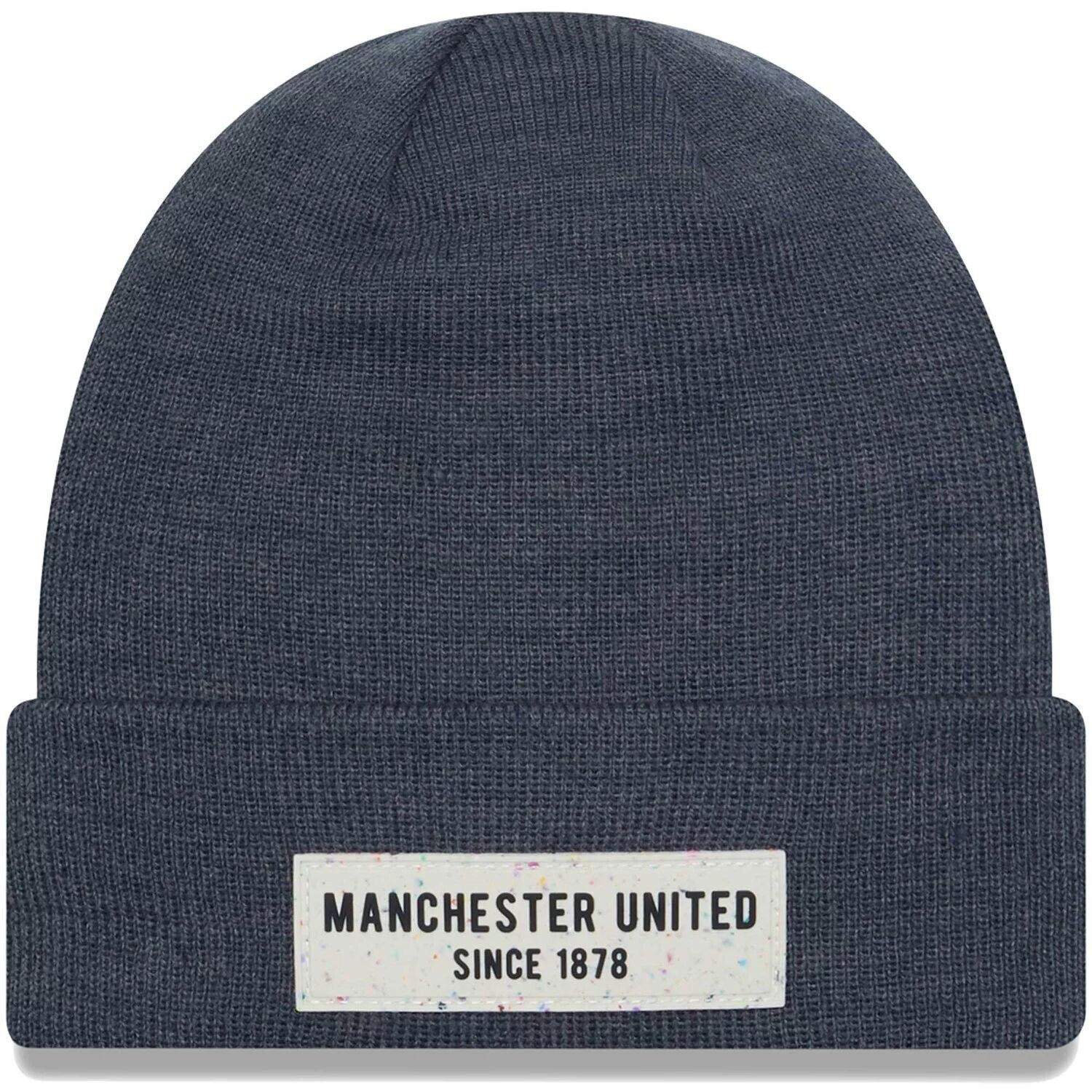

Мужская серая вязаная шапка с манжетами New Era Manchester United Polyana