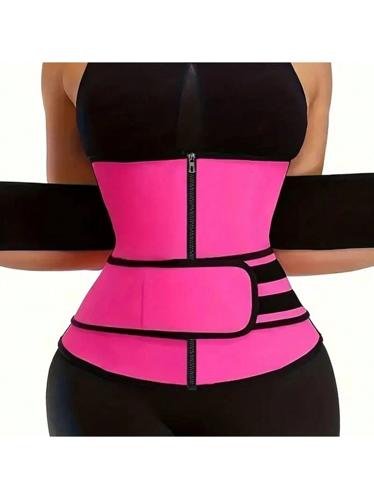 Корректирующий пояс для фитнеса на молнии, ярко-розовый 2020 однотонная корректирующая одежда новинка однобортная корректирующая одежда высококомпрессионная модная тренировочная одежда с длин