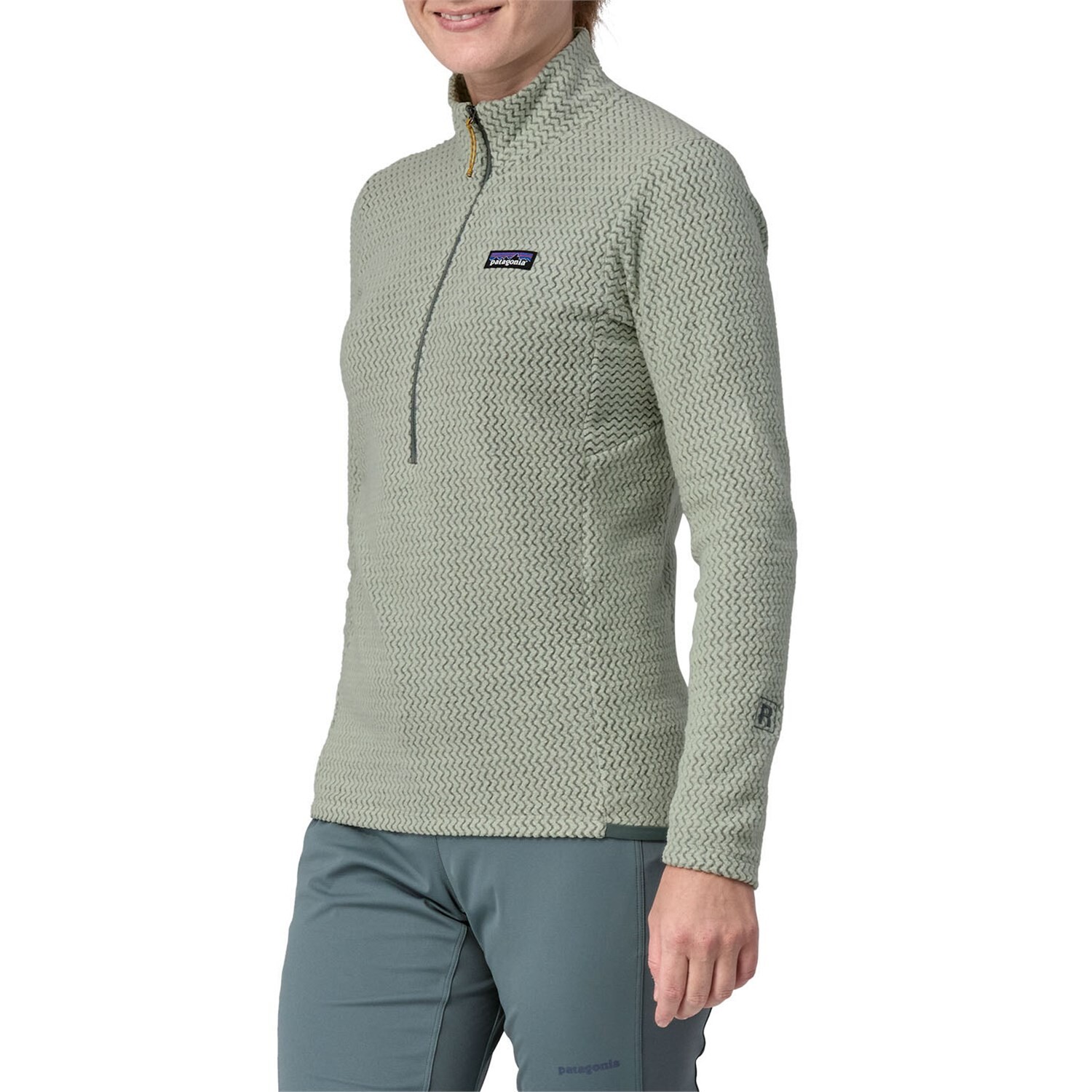 

Топ Patagonia R1 Air Zip Neck, цвет Sleet Green