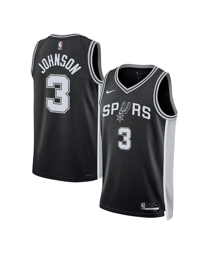 

Мужская и женская черная майка Keldon Johnson San Antonio Spurs Swingman — Icon Edition Nike, черный