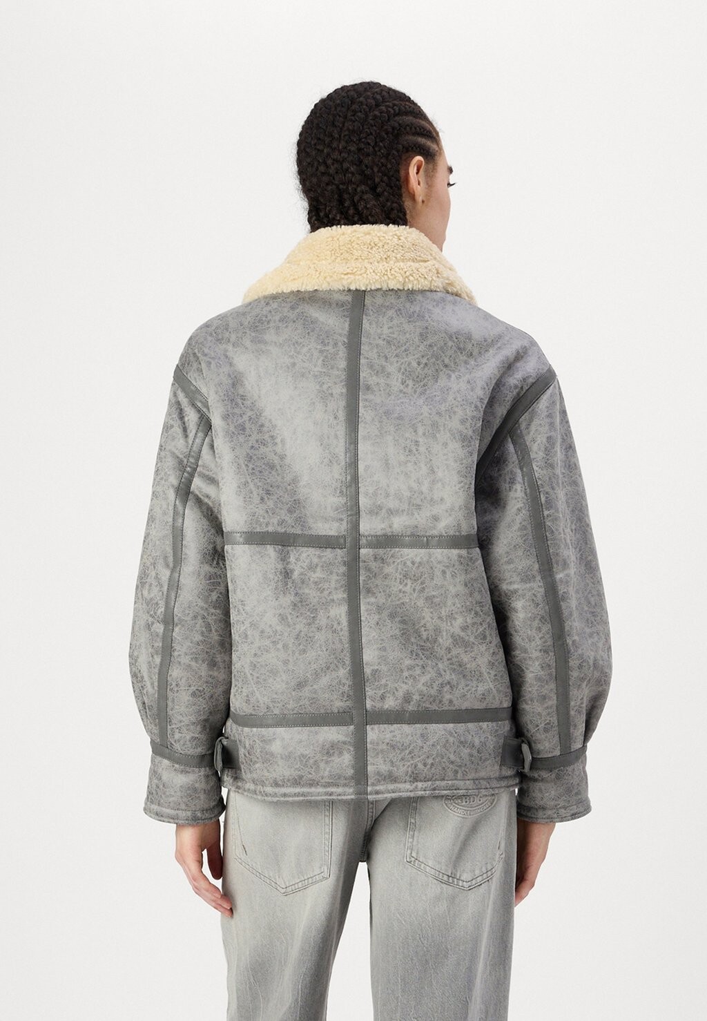 

Куртка из искусственной кожи STEVIE AVIATOR BDG Urban Outfitters, серый