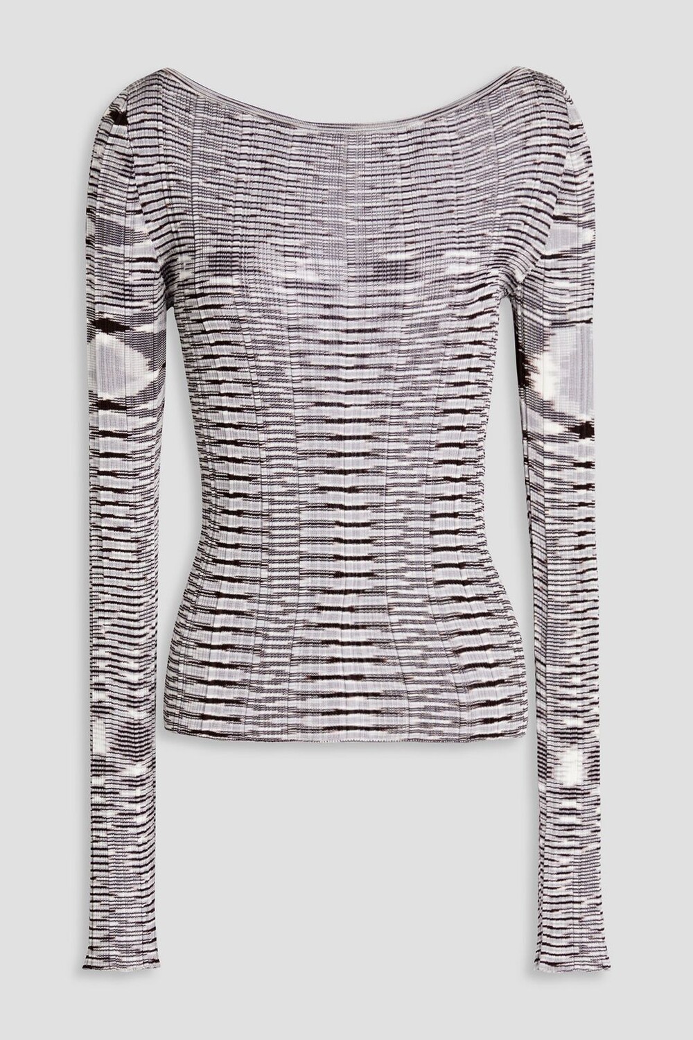 

Топ вязанной вязки в рубчик космического цвета MISSONI, серый