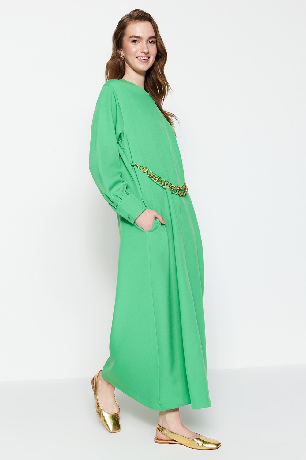 

Вечернее платье - зеленое - макси Trendyol Modest, зеленый, Черный