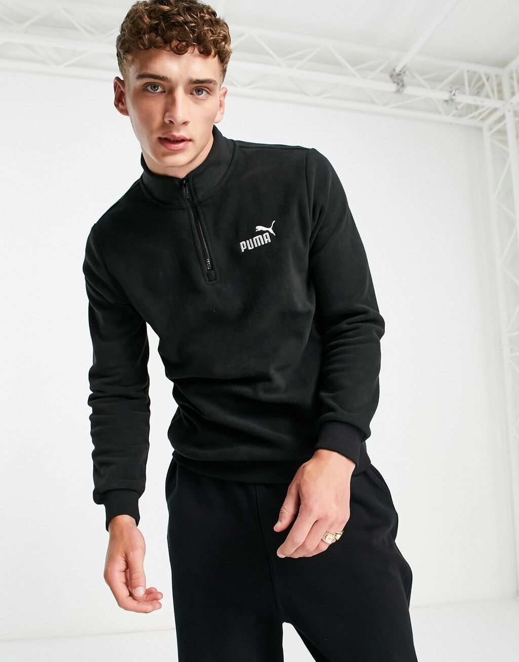 

Черный флис на молнии 1/4 Puma Essentials