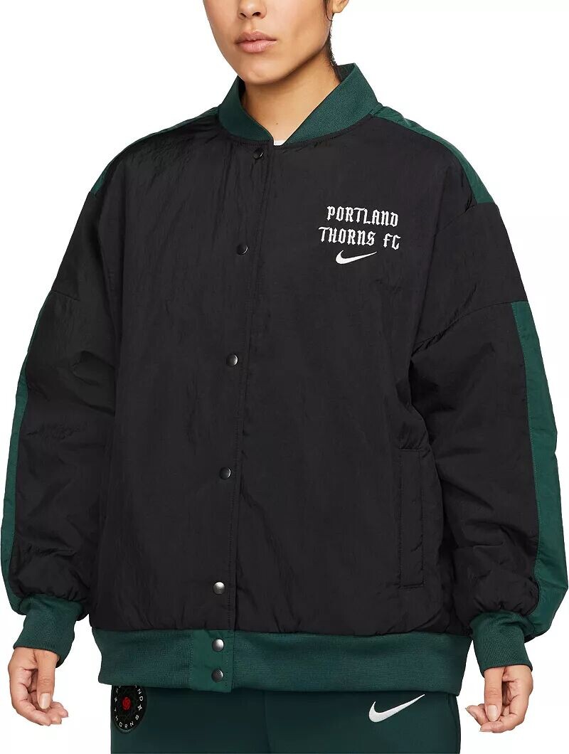 

Женская черная тканая куртка Nike Portland Thorns 2023