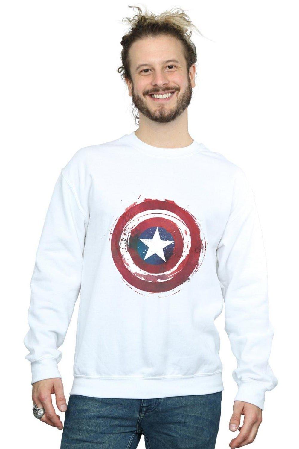 Толстовка с изображением щита «Капитан Америка» Marvel, белый футболка marvel капитан америка с изображением бруклинского щита для девочек 7–16 лет licensed character