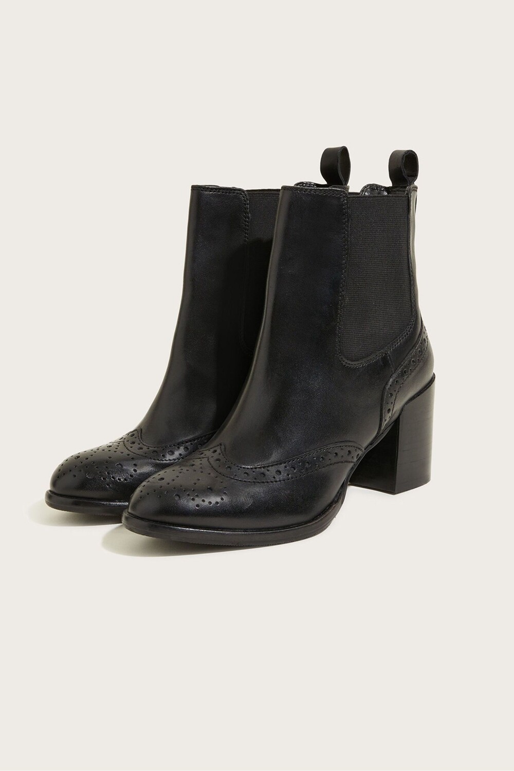 

Кожаные броги Black Classic для ботильонов и ботинок Monsoon, черный