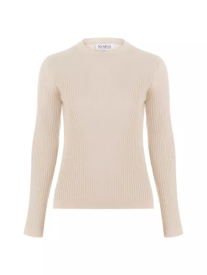 

Свитер Kelly в рубчик с круглым вырезом Knitss, цвет natural