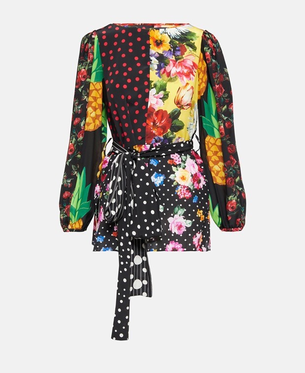 

Шелковая блузка-рубашка Dolce & Gabbana, синий