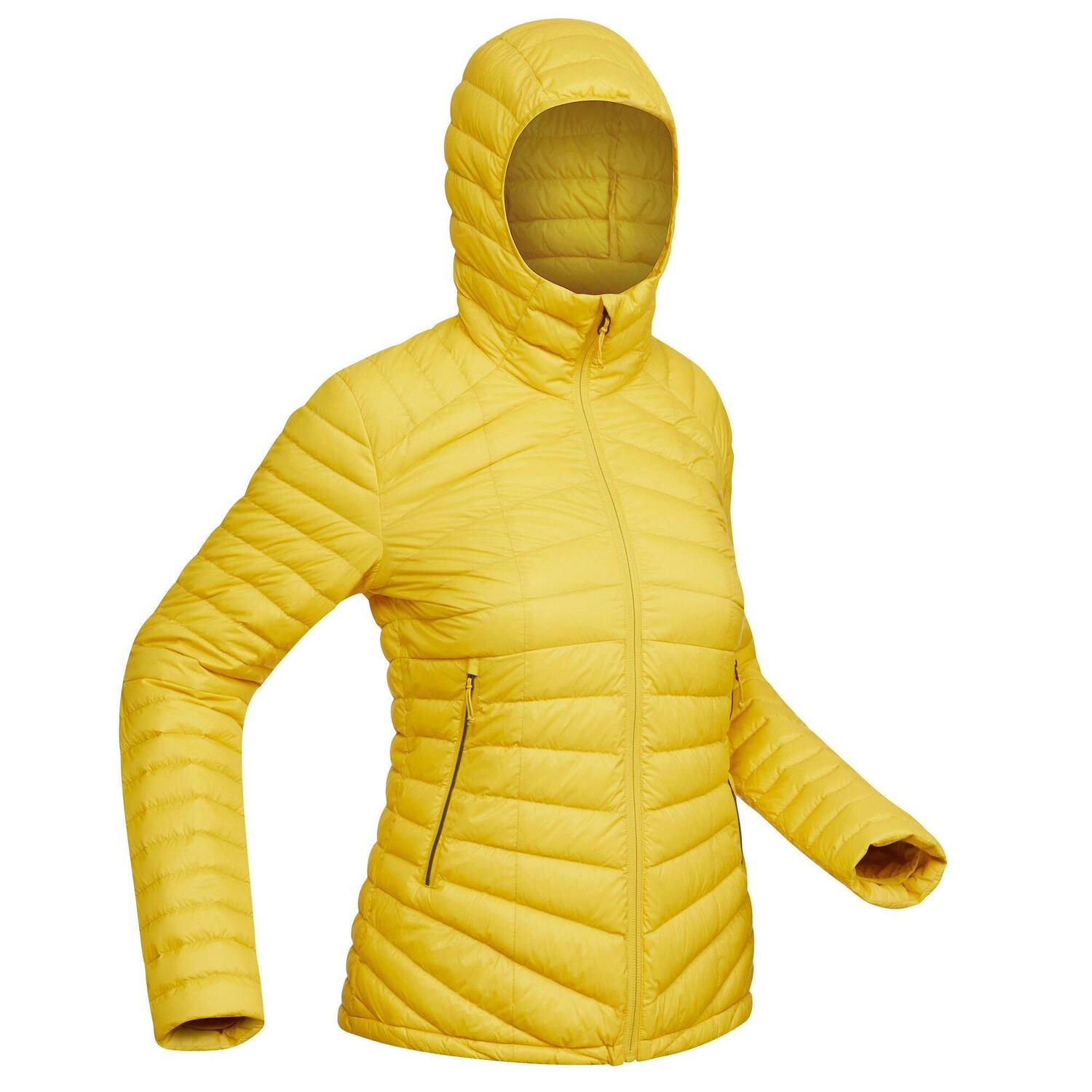

Пуховик Decathlon для горного треккинга с капюшоном Mt100 -5 °C Forclaz, желтый