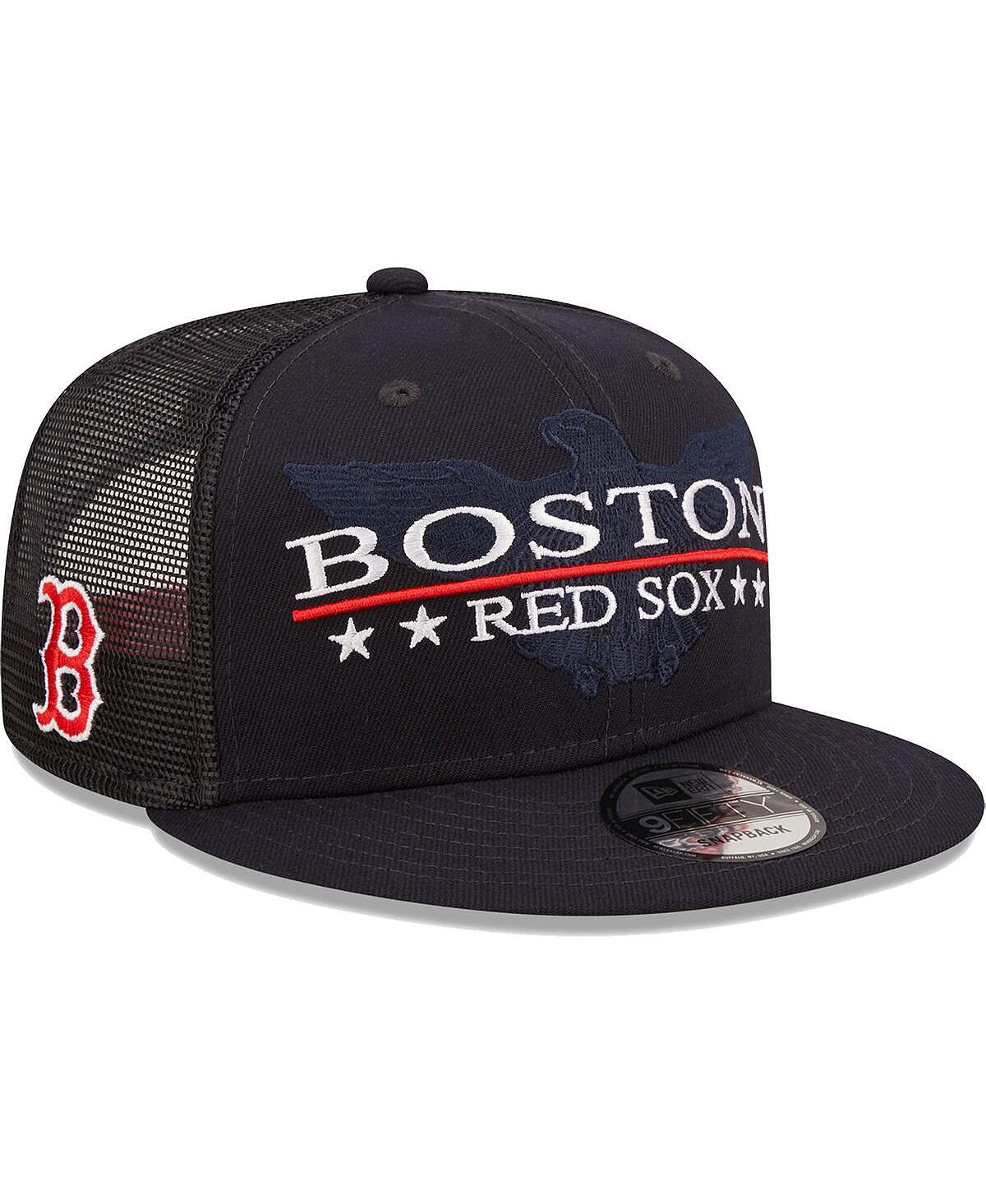 

Мужская темно-синяя черная кепка Boston Red Sox Patriot Trucker 9Fifty Snapback New Era