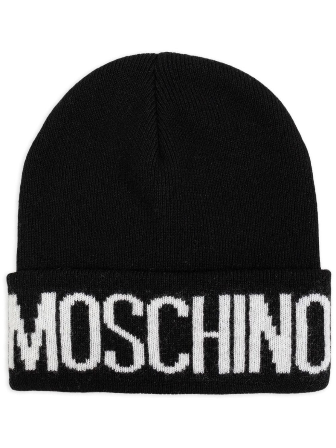 

Moschino шапочка с логотипом в технике интарсия, черный