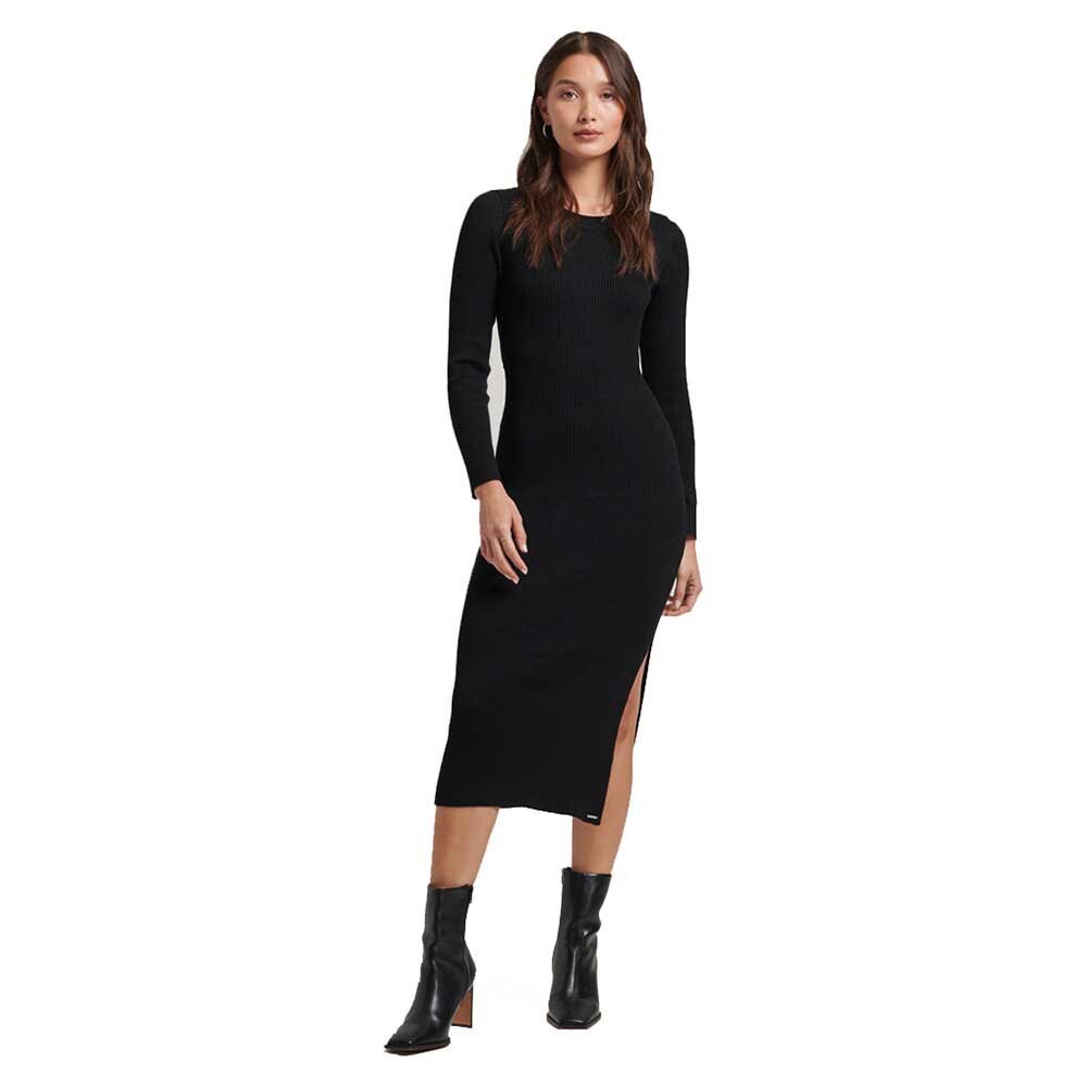 

Платье Superdry Studios Fine Midi, черный