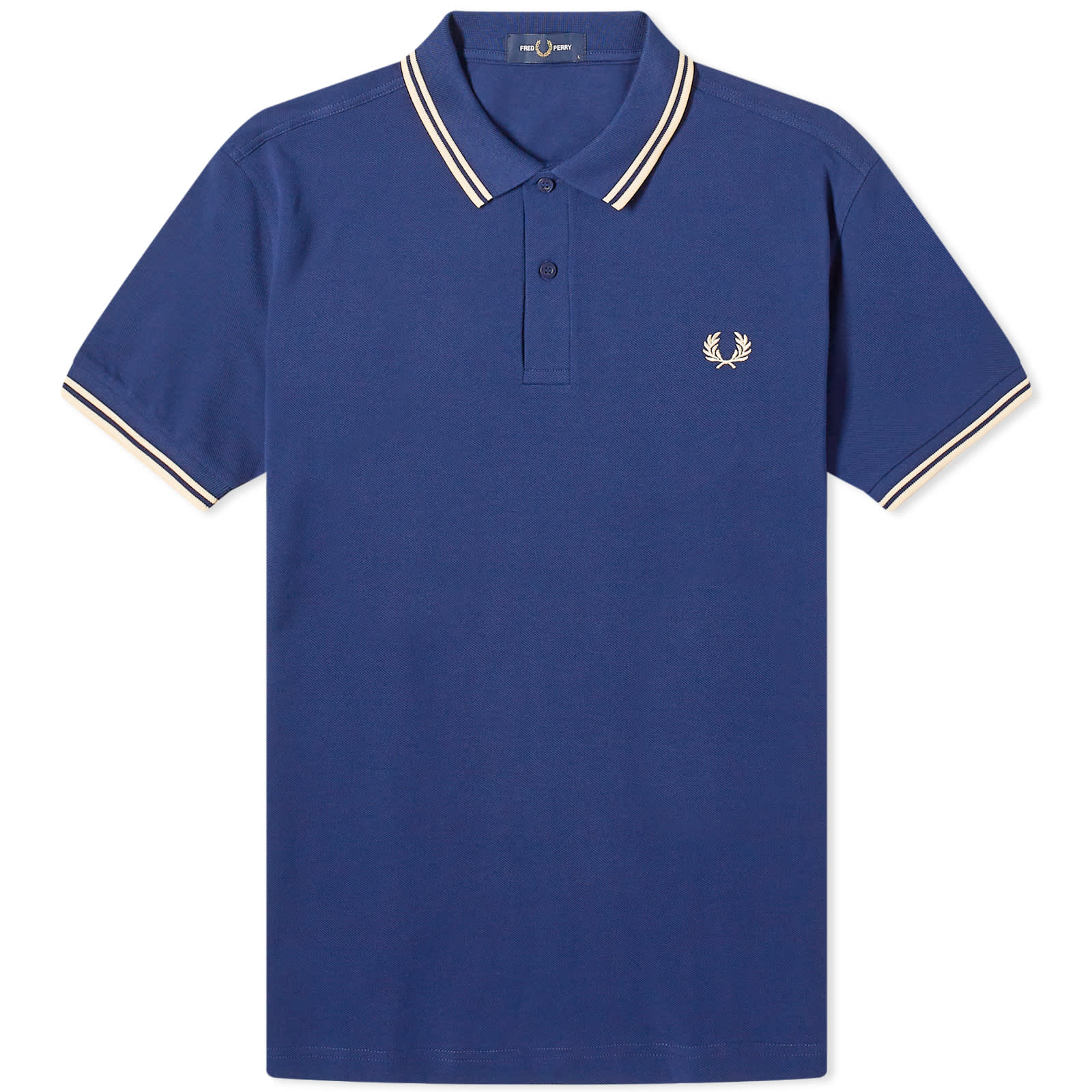 цена Поло Fred Perry Twin Tipped, цвет French Navy & Ice Cream