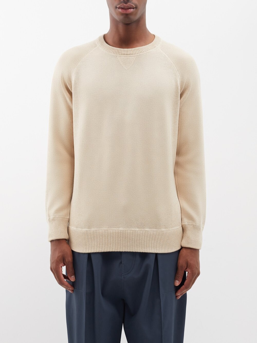 

Хлопковый свитер с рукавами реглан Ghiaia Cashmere, бежевый