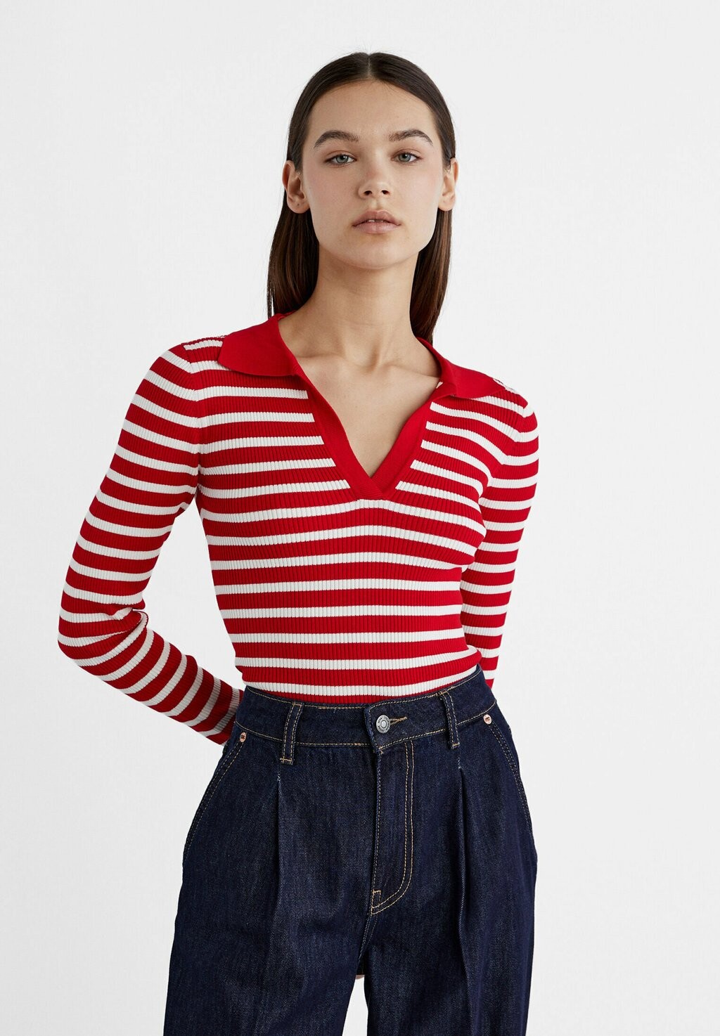 

Вязаный свитер Stradivarius, цвет red
