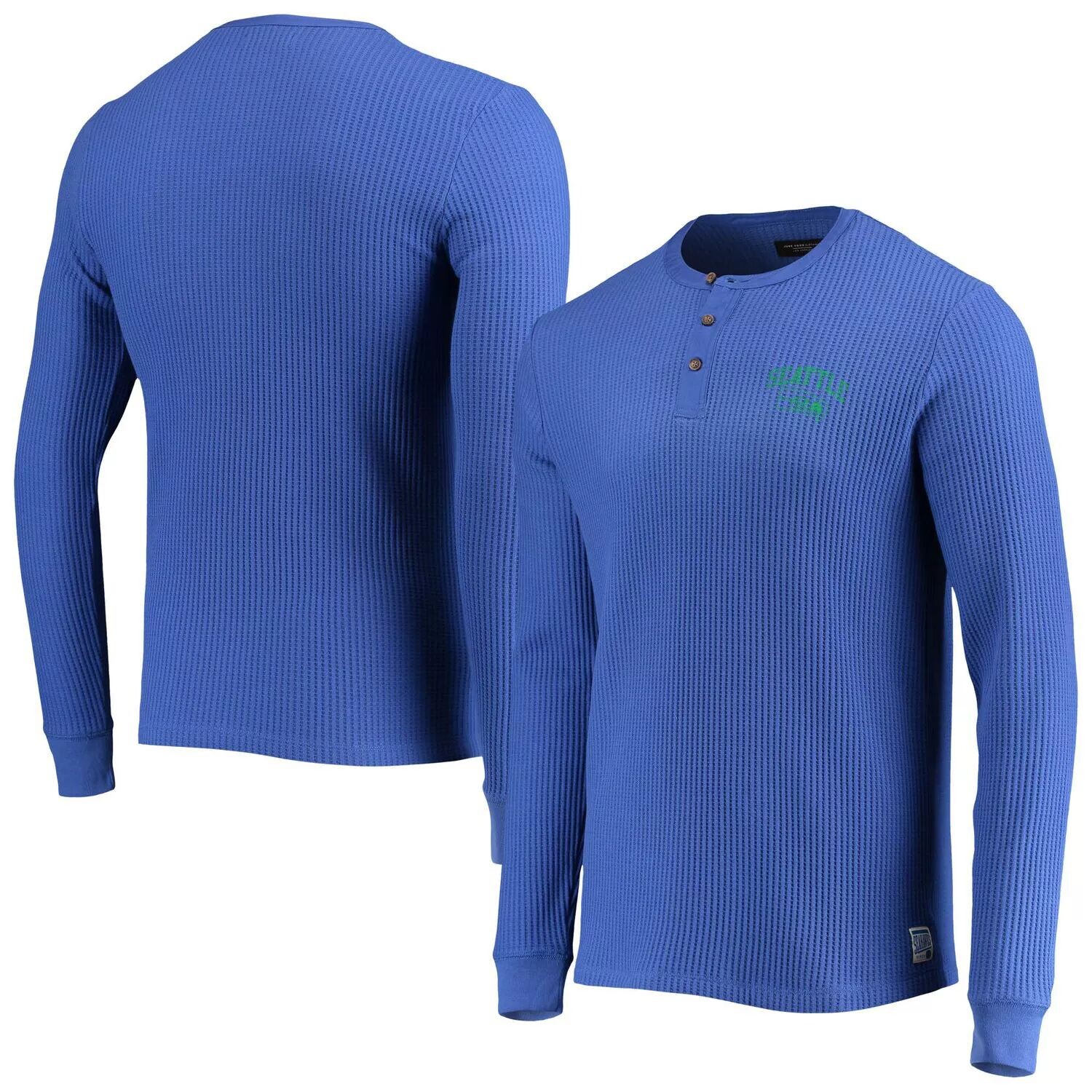 

Мужская темно-синяя футболка Junk Food Seattle Seahawks Thermal Henley с длинным рукавом