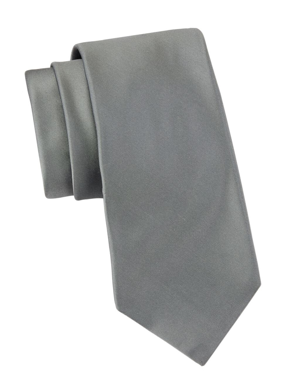 

Однотонный шелковый галстук Kiton, серый