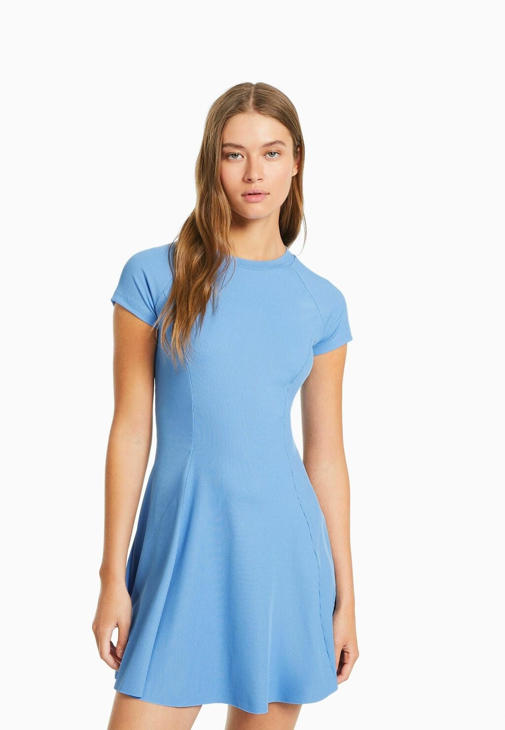 

Вязаное платье Bershka, темно-синий