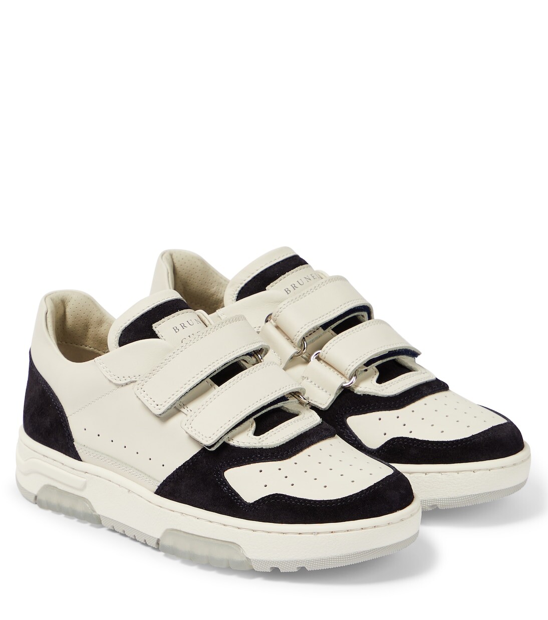 

Кроссовки с замшевой отделкой Brunello Cucinelli Kids, белый