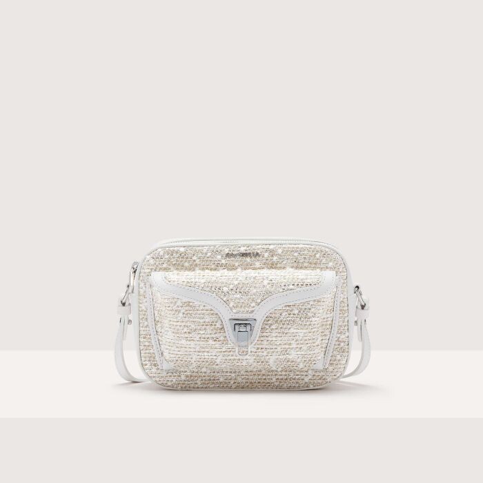 

Сумка через плечо из ламинированной ткани букле Coccinelle BEAT SNOWFLAKES WOVEN SMALL, серебряный