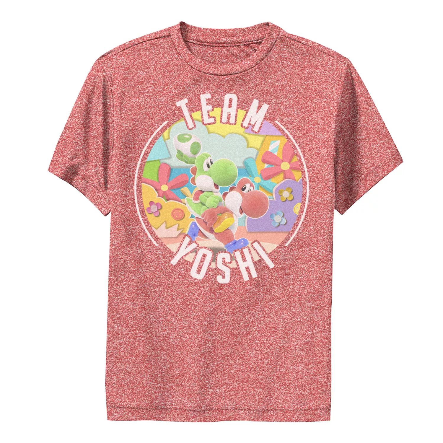 Футболка с надписью «Team Yoshi» для мальчиков 8–20 лет Nintendo Yoshi's Crafted World Licensed Character игра yoshi s crafted world nintendo switch русская версия