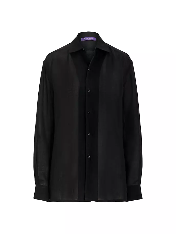 

Капри на пуговицах из льняной вуали Ralph Lauren Collection, черный