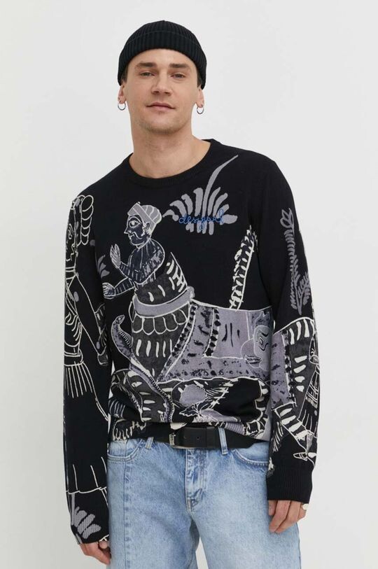 

Хлопковый свитер Desigual, черный