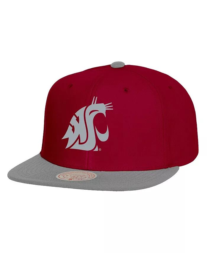 

Мужская малиновая/серая кепка Washington State Cougars 2-Tone 2.0 Snapback Mitchell & Ness, красный