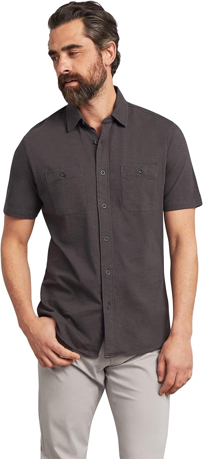 

Трикотажная рубашка Seasons с короткими рукавами Faherty, цвет Washed Black