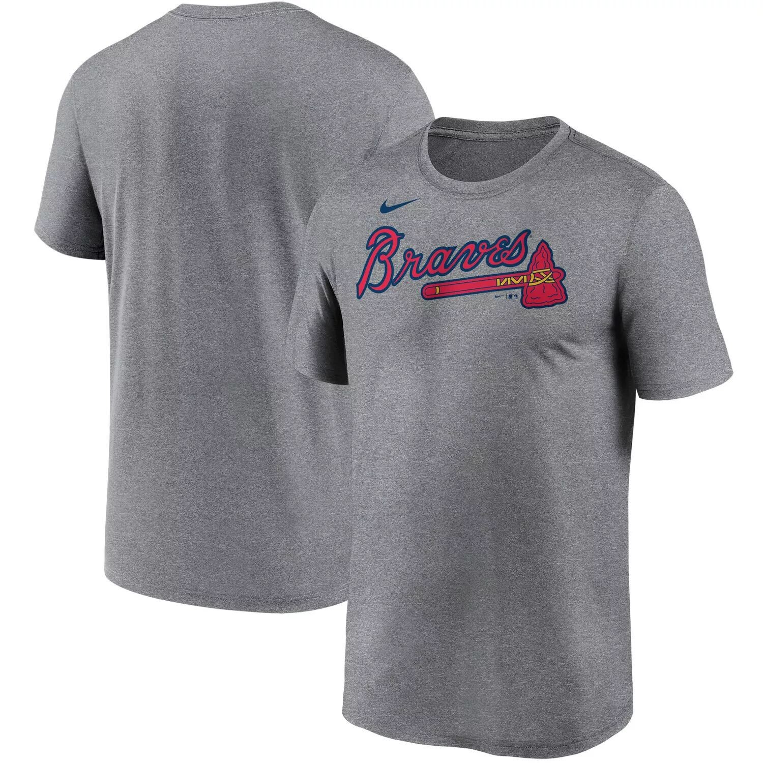 

Мужская серая футболка Nike Atlanta Braves Wordmark Legend, Серый