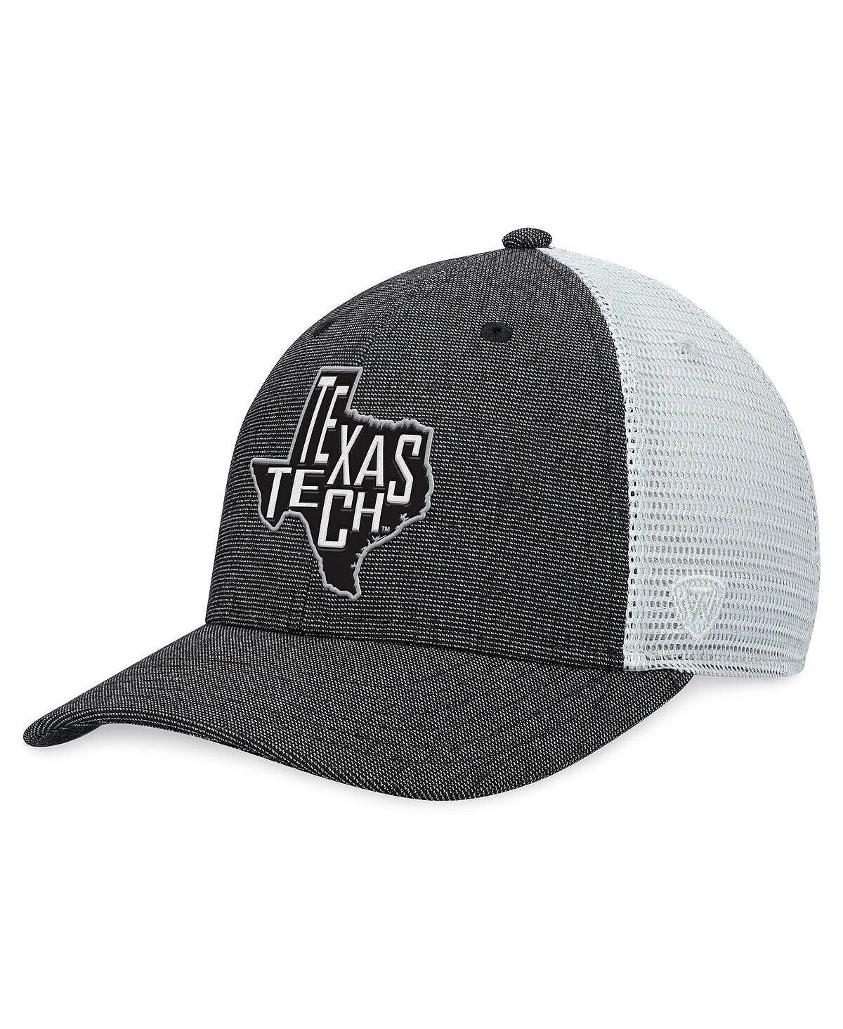 

Мужская темно-серая белая кепка Texas Tech Red Raiders Townhall Trucker Snapback Top of the World