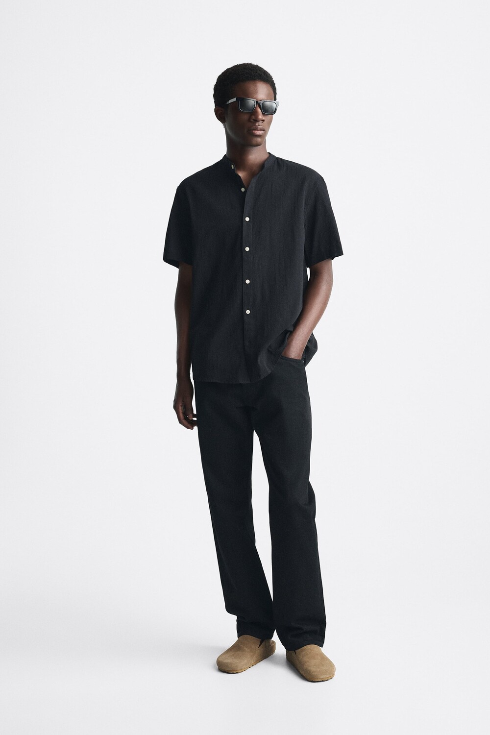 

Мятная рубашка Zara, черный
