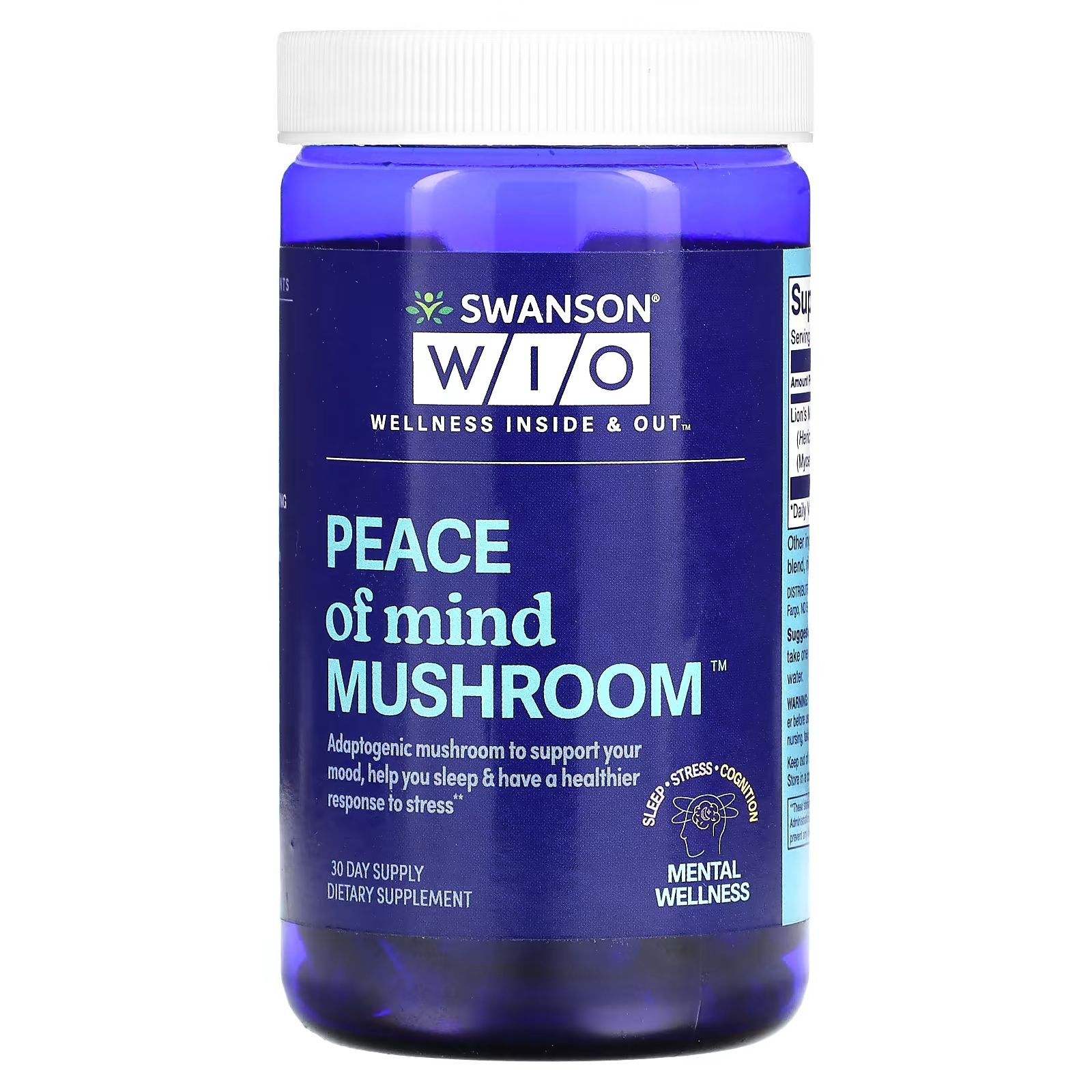 Swanson WIO Душевное спокойствие, гриб, 30 капсул swanson wio nighttime herbal decompress 30 капсул