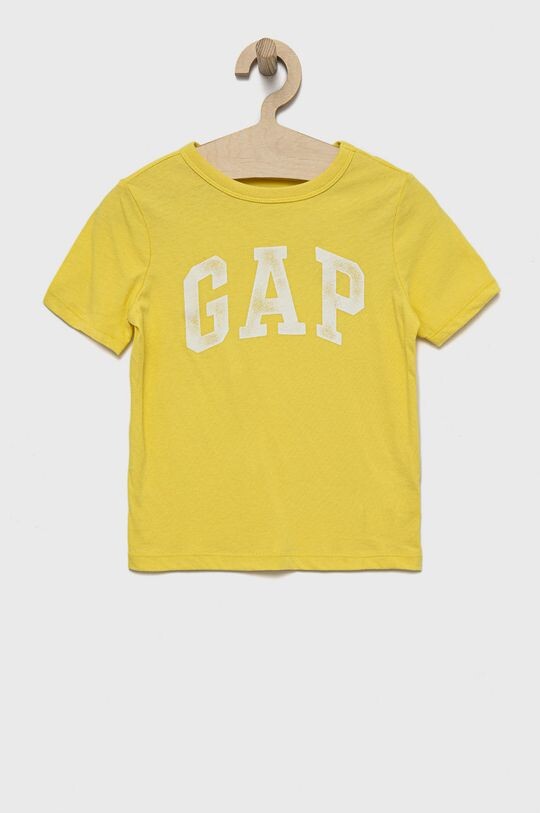 

Детская хлопковая футболка GAP, желтый