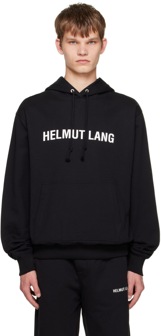 

Черный худи с принтом Helmut Lang
