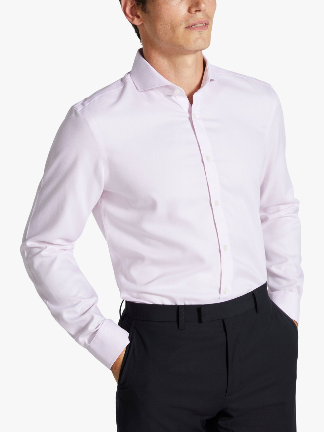 

Рубашка Moss 1851 Slim Fit Royal Oxford без глажки, розовая