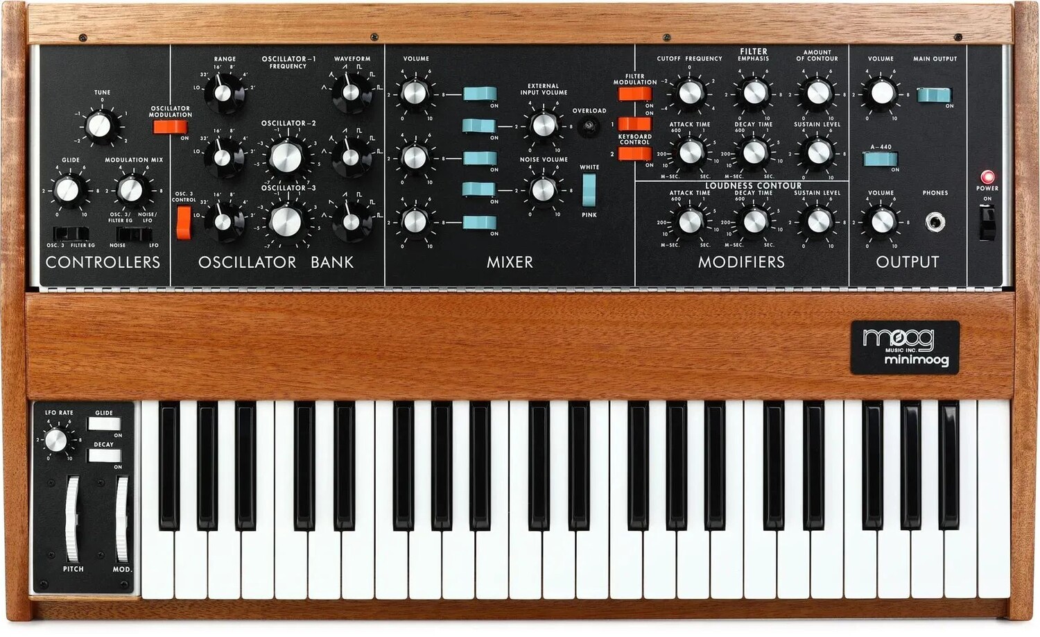 

Аналоговый синтезатор Moog Minimoog Model D - красное дерево