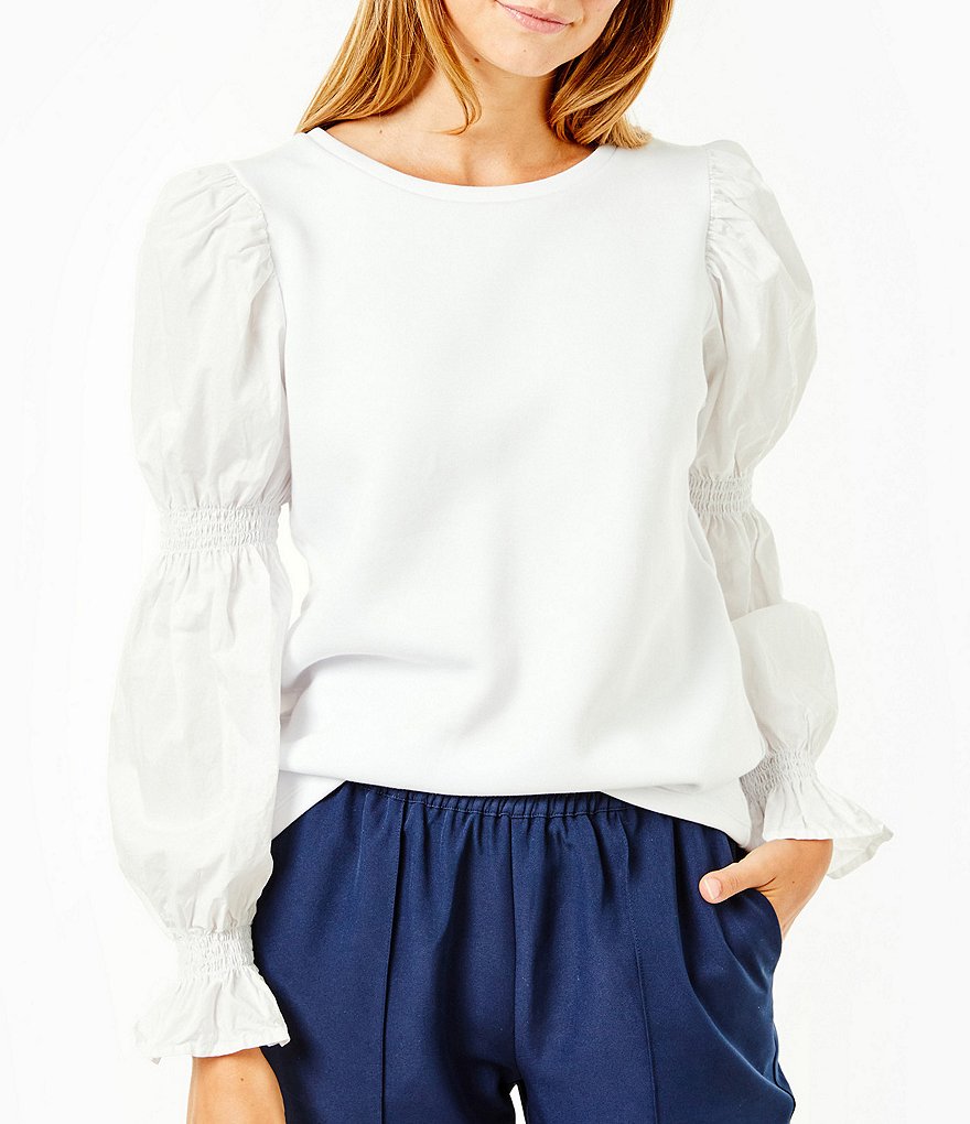 Пуловер смешанного цвета с длинными рукавами и длинными рукавами Addison Bay, белый