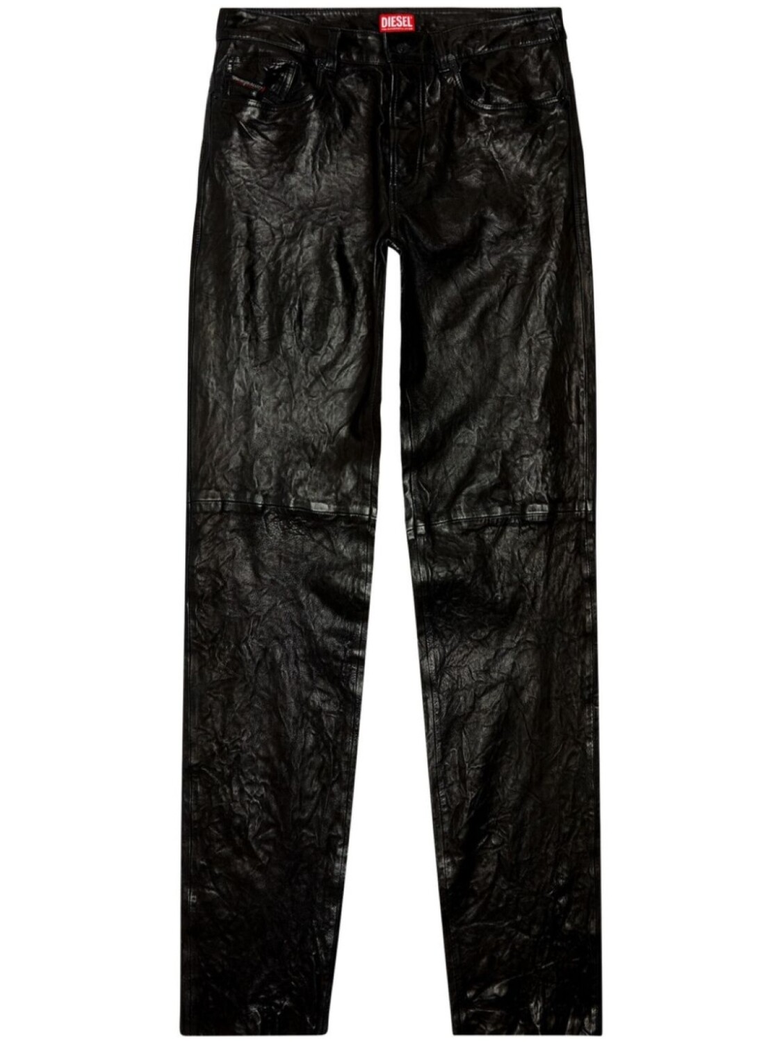 

Diesel кожаные брюки P-Macs-Lth прямого кроя, черный