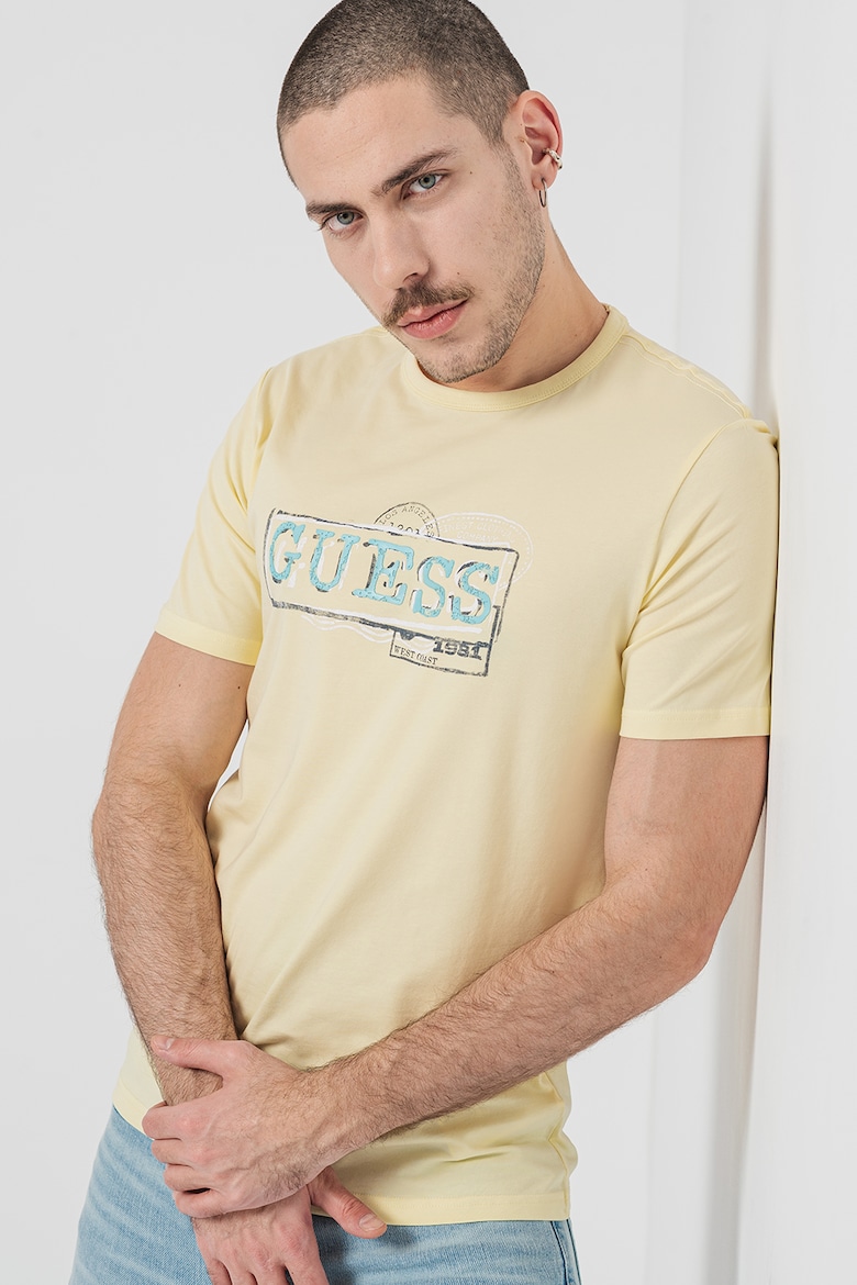 Узкая футболка с логотипом Guess, бирюзовый