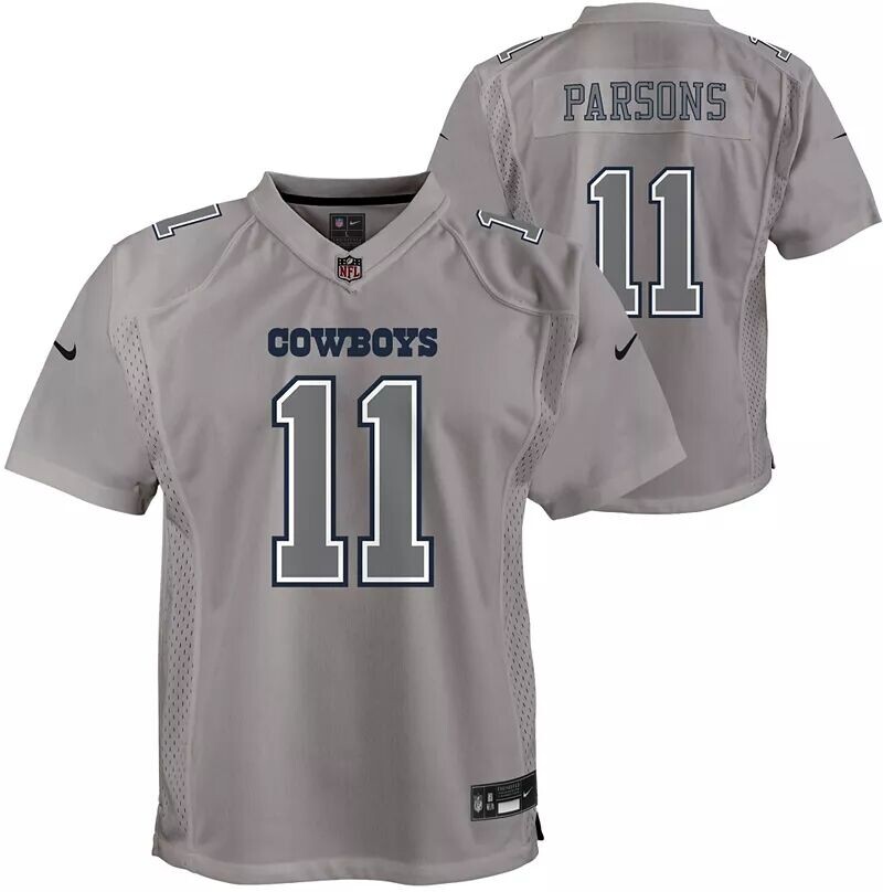 

Nike Youth Dallas Cowboys Мика Парсонс # 11 Атмосфера Серая игровая майка