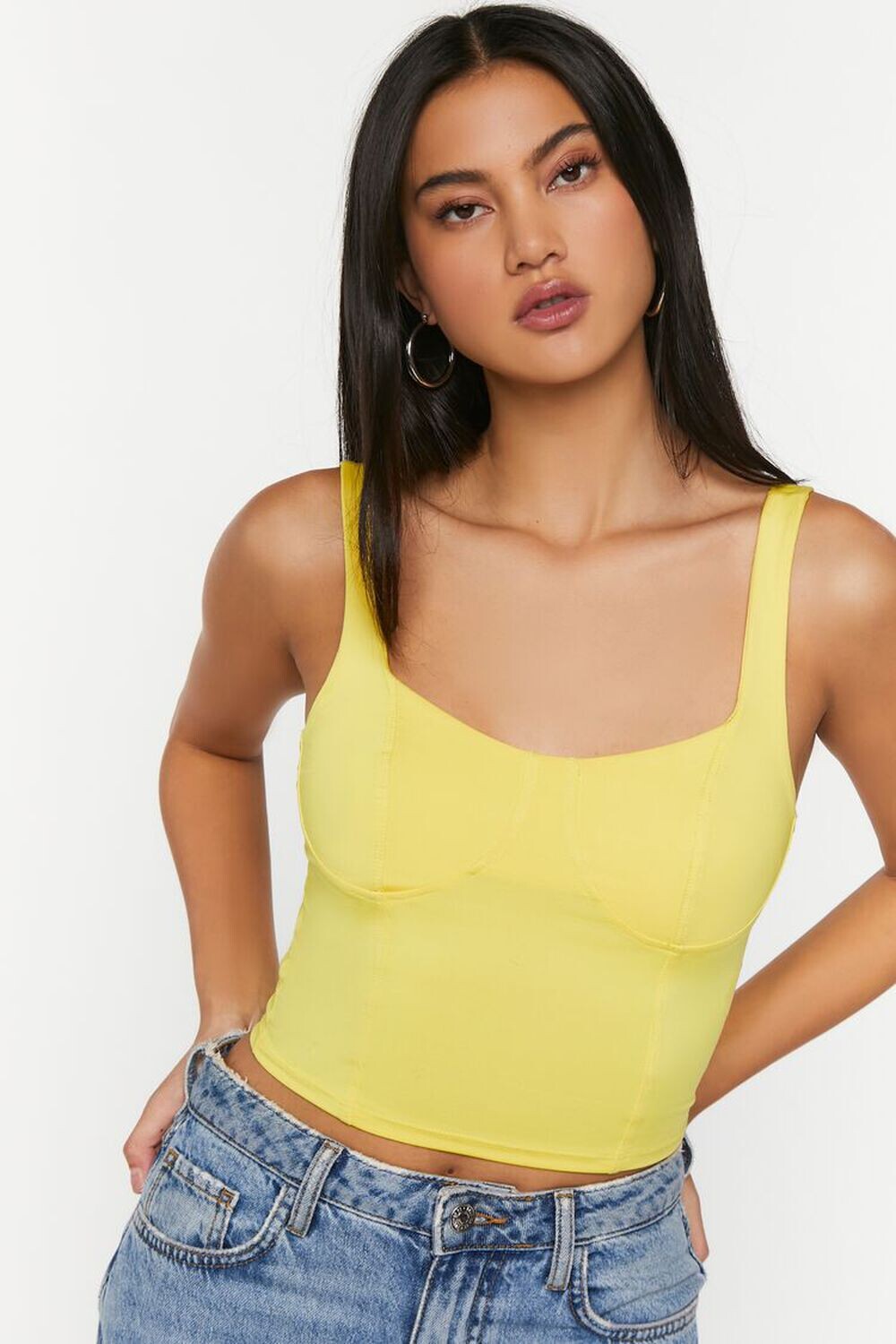 

Укороченный топ-бюстье Forever 21, желтый